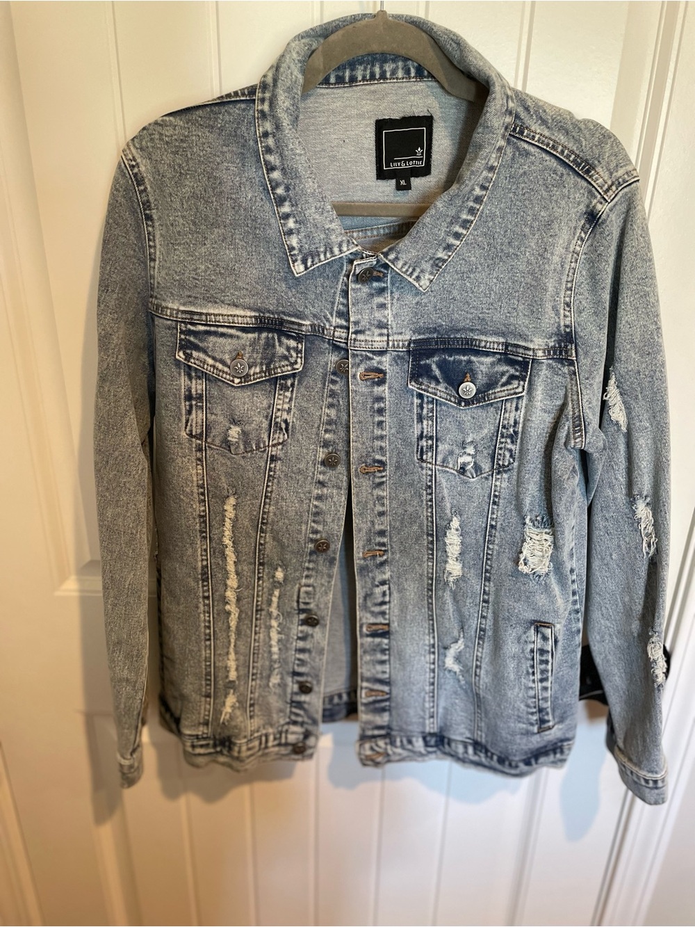 Chelsea DeBoer Light Wash Distressed Denim Jacket